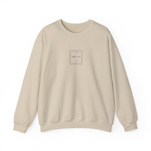 Crewneck Sweatshirt - "Love One Another" John 15:12 Floral Scripture Design