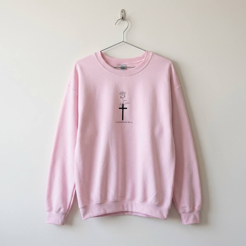 Floral Cross Crewneck Sweatshirt