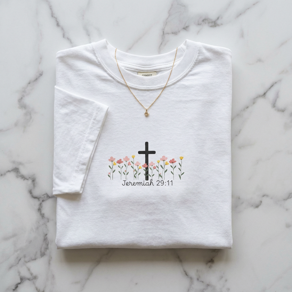 Jeremiah 29:11 Cross Floral T-Shirt
