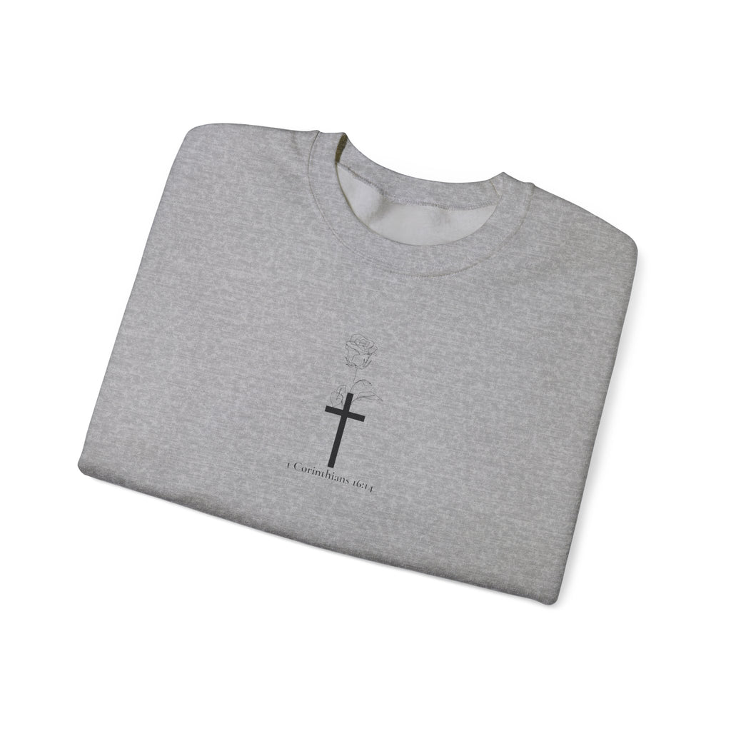 Floral Cross Crewneck Sweatshirt
